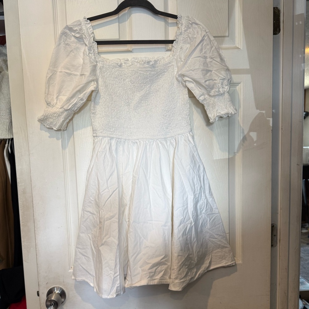 Boutique brand white cottage core style dress.